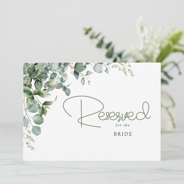 Elegant Greenery Eucalyptus Blätter Wedding Reserv (Stehend Vorderseite)