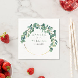 Elegant Greenery Eucalyptus Blätter Wedding Serviette