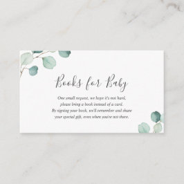 Elegant Greenery Eucalyptus Books for Baby Shower Begleitkarte