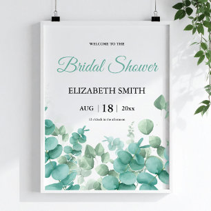 Elegant Greenery Eucalyptus Brautparty Poster