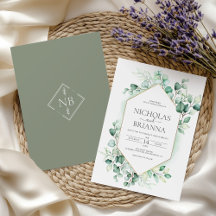 Elegant Greenery Eucalyptus Gold Rustikale Hochzei