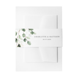 Elegant Greenery Eucalyptus Gold Wedding Einladungsbanderole