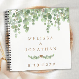 Elegant Greenery Eucalyptus Gold Wedding Guestbook Notizbuch
