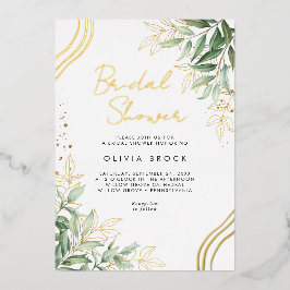 Elegant Greenery Eucalyptus Modernes Brautparty Folieneinladung