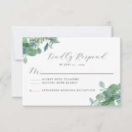 Elegant Greenery Eucalyptus UAWG Response Card Dankeskarte