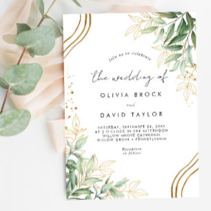 Elegant Greenery Eucalyptus Verlasse Moderne Hochz Einladung
