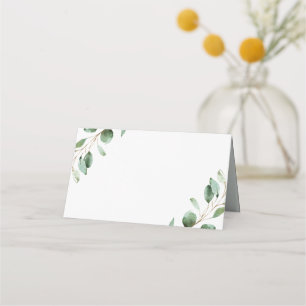 Elegant Greenery Eucalyptus Wedding Folded Blank Platzkarte