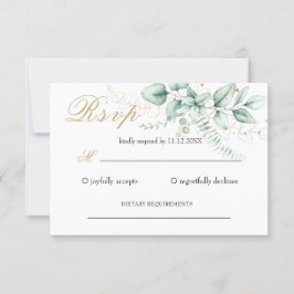 Elegant Greenery Eucalyptus Wedding RSVP Karte