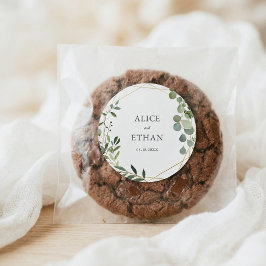 Elegant Greenery Eucalyptus Wedding Runder Aufkleber