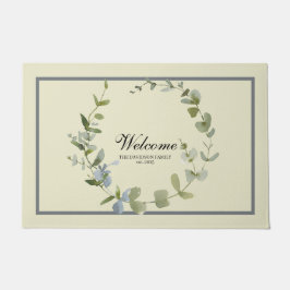 Elegant Greenery Eucalyptus Wreath Familie Willkom Fußmatte