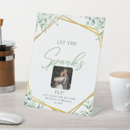 Elegant Greenery Eukalyptus Blätter Hochzeit funke Sockelschild