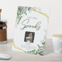 Elegant Greenery Eukalyptus Blätter Hochzeit funke Sockelschild