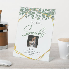 Elegant Greenery Eukalyptus Blätter Hochzeit funke Sockelschild