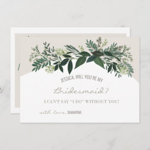 Elegant Greenery Fern werden Sie MyBridesmaid sein Karte