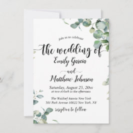 Elegant Greenery Floral Eucalyptus Wedding Einladung