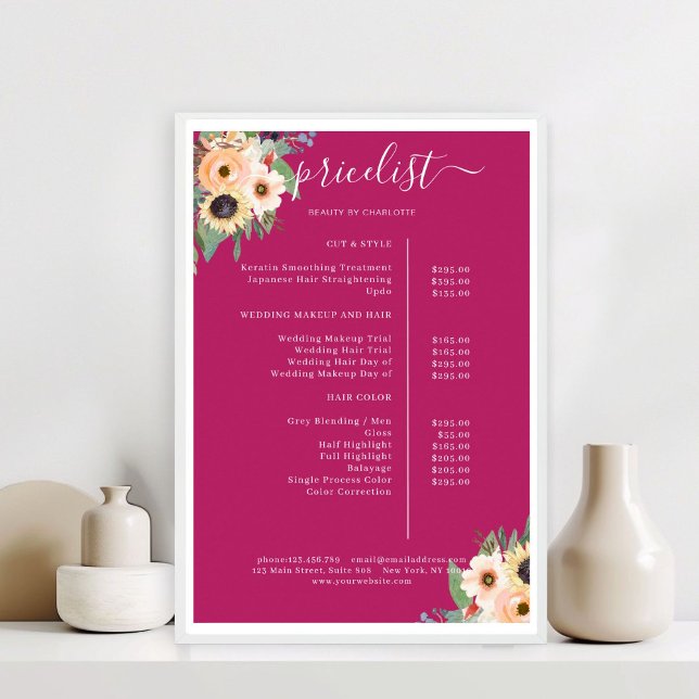 Elegant Greenery Floral Salon Poster (Elegant Greenery Floral Salon Poster)