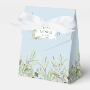 Elegant Greenery Foliage Baby Blue Dusche Geschenkschachtel