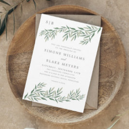 Elegant Greenery Foliage Wedding Einladung