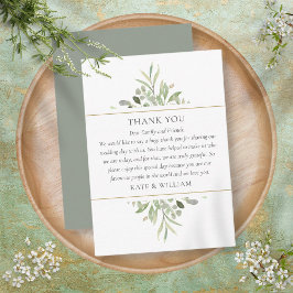 Elegant Greenery Foliage Wedding Vielen Dank Platzkarte