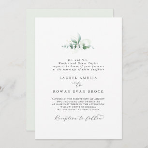 Elegant Greenery Formal Wedding Einladung