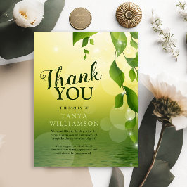 Elegant Greenery Funeral Memorial Vielen Dank Dankeskarte