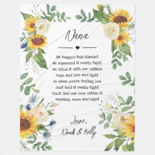 Elegant Greenery Grandma Nana Grandchildren Zitat Fleecedecke