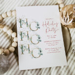 Elegant Greenery Ho Ho Holiday Party Einladung<br><div class="desc">Diese Kollektion besticht durch elegante Gold- und Grüngrafiken,  die im Winter mit einem botanischen Goldmuster geschmückt sind.</div>