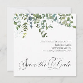 Elegant Greenery Minimal Eukalyptus Save the Date