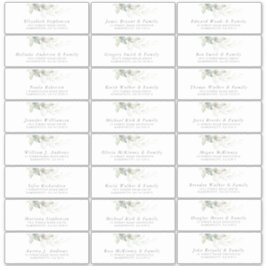 Elegant Greenery Modern Guest Name Address Labels