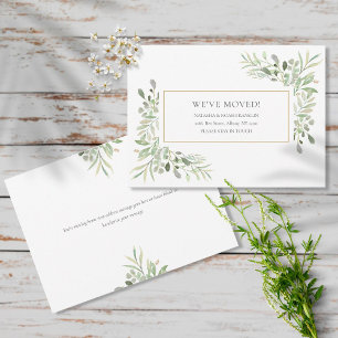 Elegant Greenery Moving Ankündigung