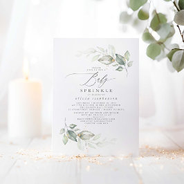 Elegant Greenery Niedlich Baby Sprinkle Babydusche Einladung