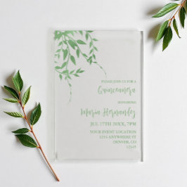 Elegant Greenery Quinceañera Acryleinladungen