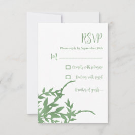 Elegant Greenery Quinceañera RSVP Karte