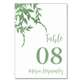 Elegant Greenery Quinceañera Tischnummer