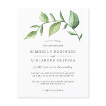 Elegant Greenery Rustic Budget Einladung Hochzeit