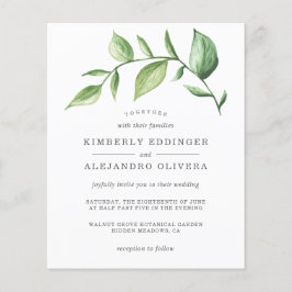 Elegant Greenery Rustic Budget Einladung Hochzeit