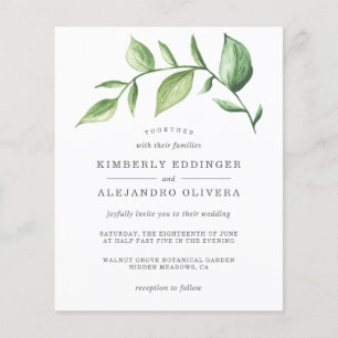 Elegant Greenery Rustic Budget Einladung Hochzeit