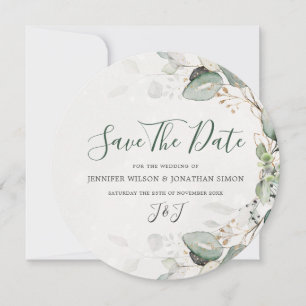 Elegant Greenery Rustic Eukalyptus Floral Save The Date