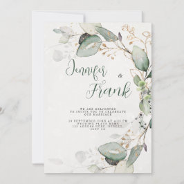 Elegant Greenery Rustic Eukalyptus Floral Wedding Einladung