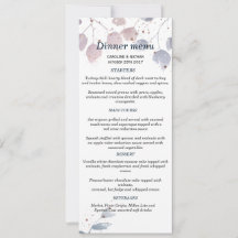 Elegant Greenery Simple Wedding Menu
