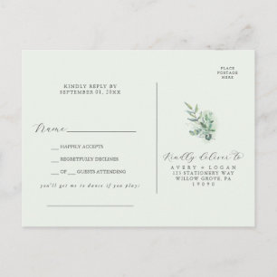 Elegant Greenery Song Request UAWG Postcard Einladungspostkarte