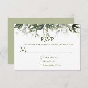 Elegant Greenery UAWG - Hellgrün RSVP Karte