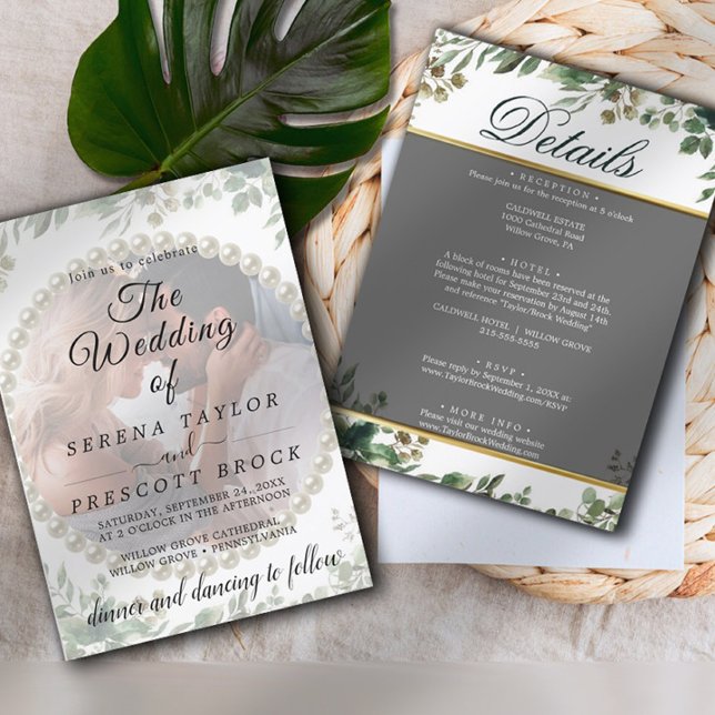 Elegant Greenery Vellum Overlay Einladung zur Hoch (Von Creator hochgeladen)