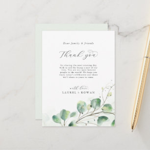 Elegant Greenery Vielen Dank Empfang Card Postkarte