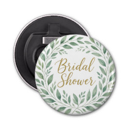 Elegant Greenery Watercolor  Boho Bridal Shower Flaschenöffner