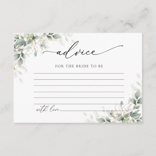 Elegant Greenery Wedding Advice Enclosure Card Begleitkarte (Vorderseite)