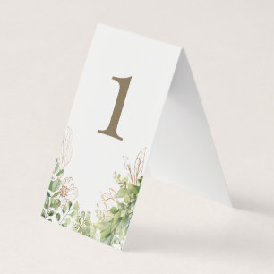 Elegant Greenery Wedding Gold Text