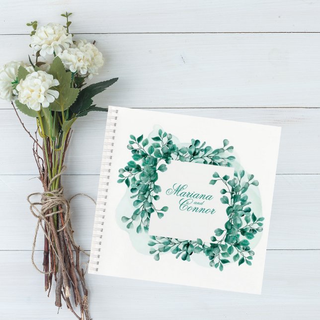 Elegant Greenery Wedding Guest Book Notizbuch (Von Creator hochgeladen)
