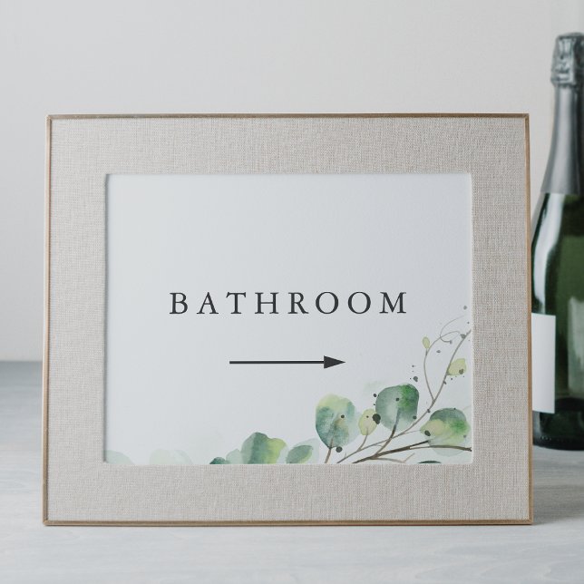 Elegant Greenery Wedding Right Arrow Bad Sign Einladung (Von Creator hochgeladen)