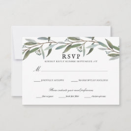 Elegant Greenery Wedding RSVP Karte